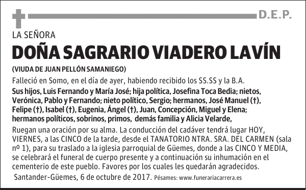 DOÑA SAGRARIO VIADERO LAVÍN