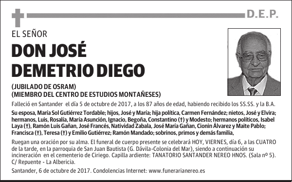 DON JOSE DEMETRIO DIEGO