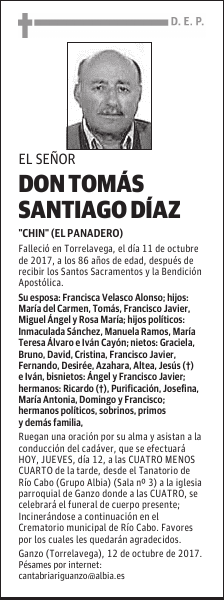 DON TOMÁS SANTIAGO DÍAZ