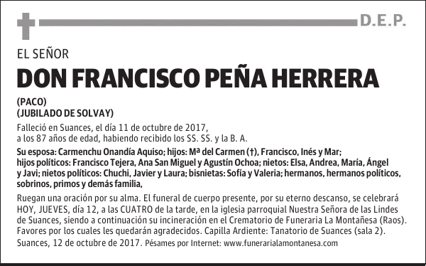 DON FRANCISCO PEÑA HERRERA