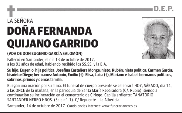 DOÑA FERNANDA QUIJANO GARRIDO