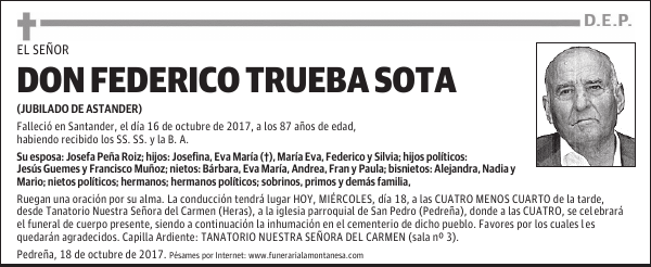DON FEDERICO TRUEBA SOTA