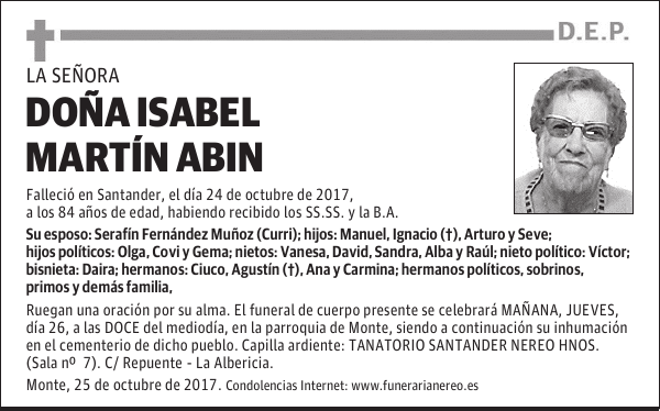 DOÑA ISABEL MARTIN ABIN