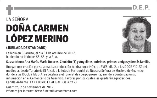 DOÑA CARMEN LÓPEZ MERINO