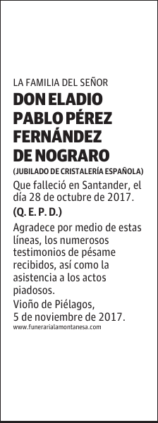 Don Eladio Pablo Pérez Fernández de Nograro