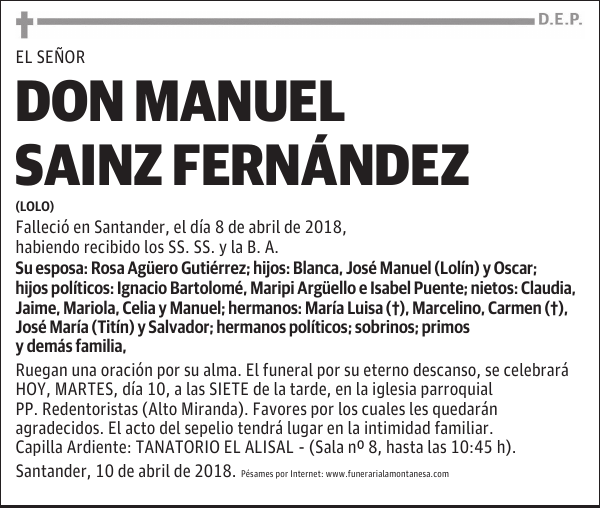 DON MANUEL SAINZ FERNÁNDEZ