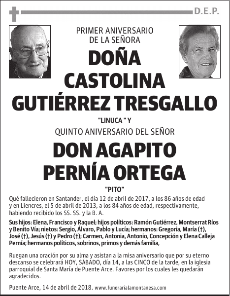 DOÑA CASTOLINA GUTIÉRREZ TRESGALLO
