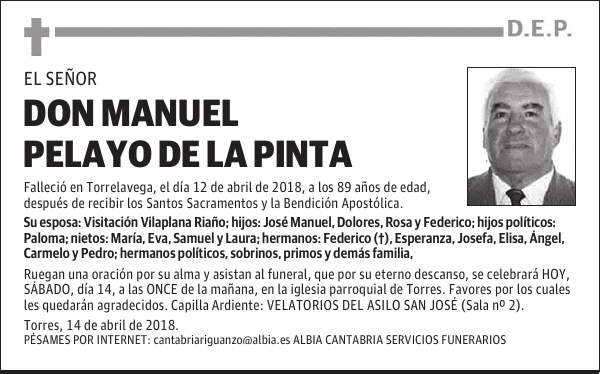 DON MANUEL PELAYO DE LA PINTA
