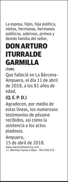 DON ARTURO ITURRALDE GARMILLA
