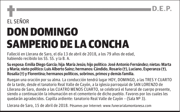 DON DOMINGO SAMPERIO DE LA CONCHA