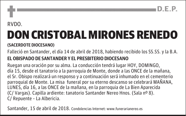 DON CRISTOBAL MIRONES RENEDO