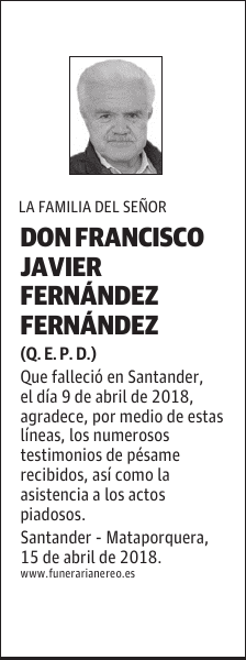 DON FRANCISCO JAVIER FERNÁNDEZ FERNÁNDEZ