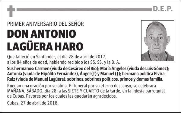 DON ANTONIO LAGÜERA HARO