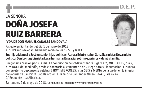 DOÑA JOSEFA RUIZ BARRERA