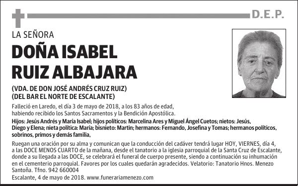 DOÑA ISABEL RUIZ ALBAJARA