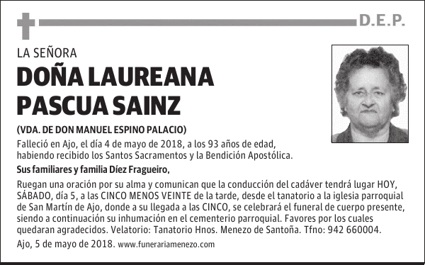 DOÑA LAUREANA PASCUA SAINZ
