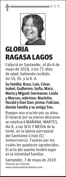 GLORIA RAGASA LAGOS