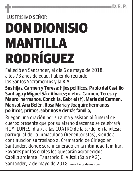 Dionisio Mantilla Rodríguez