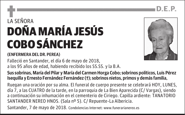 DOÑA MARÍA JESÚS COBO SÁNCHEZ