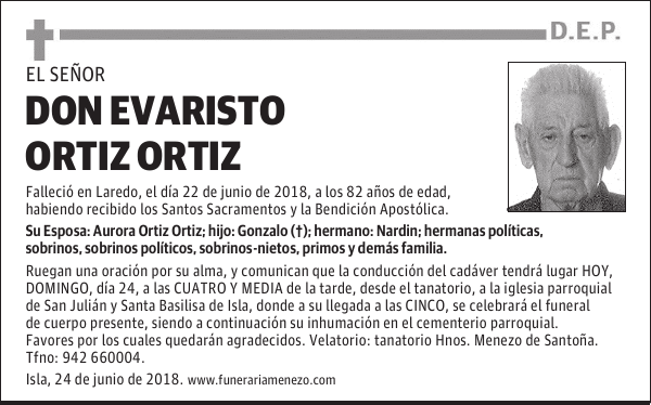 DON EVARISTO ORTIZ ORTIZ