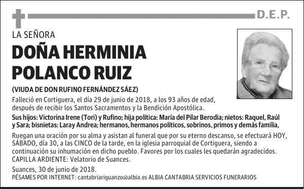 DOÑA HERMINIA POLANCO RUIZ