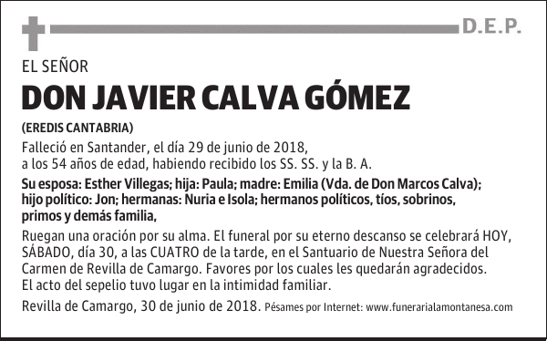 DON JAVIER CALVA GOMEZ