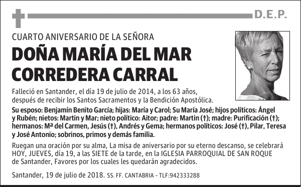DOÑA MARÍA DEL MAR CORREDERA CARRAL