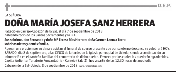 Doña Ma Josefa Sanz Herrera