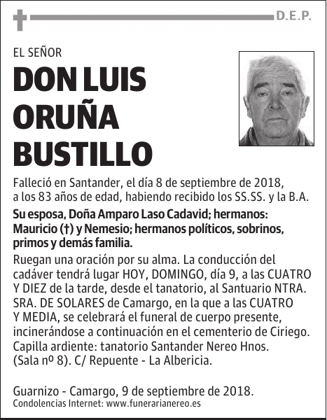 DON LUIS ORUÑA BUSTILLO