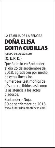 DOÑA ELISA GOITIA CUBILLAS