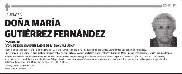 DOÑA MARÍA GUTIÉRREZ FERNÁNDEZ
