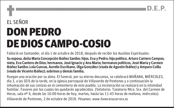 DON PEDRO DE DIOS CAMPO-COSIO