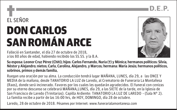 DON CARLOS SAN ROMÁN ARCE
