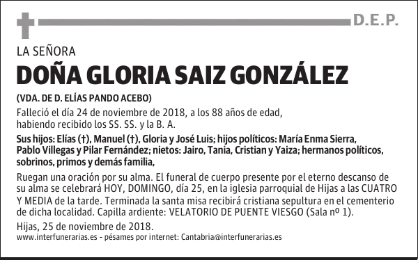 Da. GLORIA SAIZ GONZÁLEZ