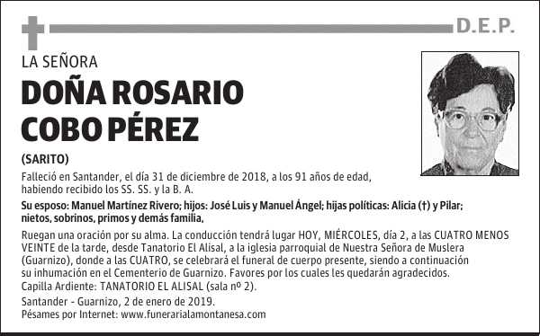DOÑA ROSARIO COBO PÉREZ