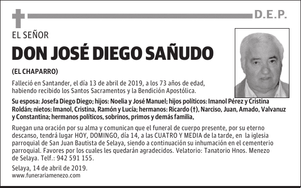 DON JOSÉ DIEGO SAÑUDO