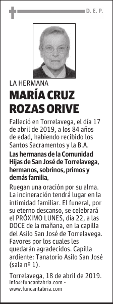 MARÍA CRUZ ROZAS ORIVE