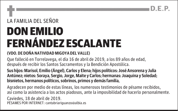 DON EMILIO FERNÁNDEZ ESCALANTE