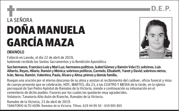 DOÑA MANUELA GARCÍA MAZA