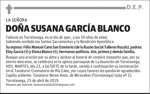 DOÑA SUSANA GARCÍA BLANCO