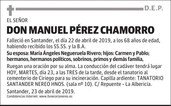 DON MANUEL PÉREZ CHAMORRO