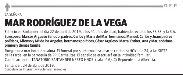 MAR RODRÍGUEZ DE LA VEGA