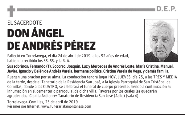 DON ÁNGEL DE ANDRÉS PÉREZ