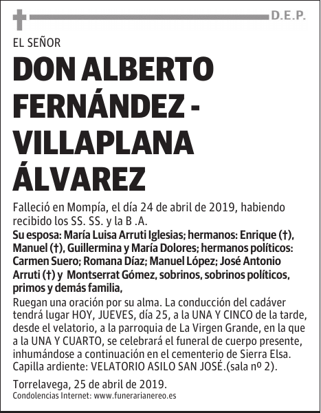 DON ALBERTO FERNÁNDEZ - VILLAPLANA ÁLVAREZ