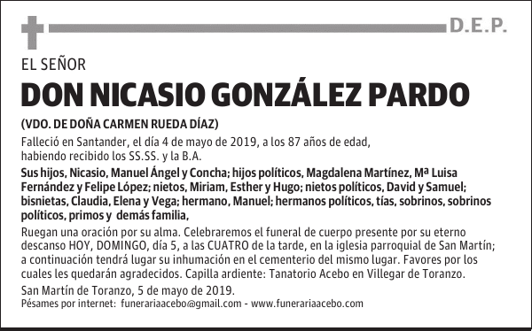 DON NICASIO GONZÁLEZ PARDO