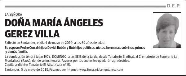 DOÑA MARÍA ÁNGELES GEREZ VILLA