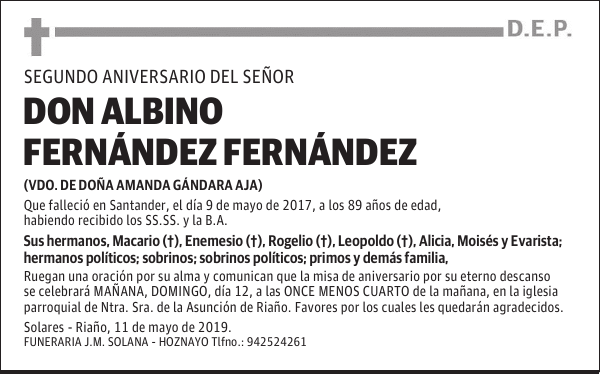 DON ALBINO FERNÁNDEZ FERNÁNDEZ