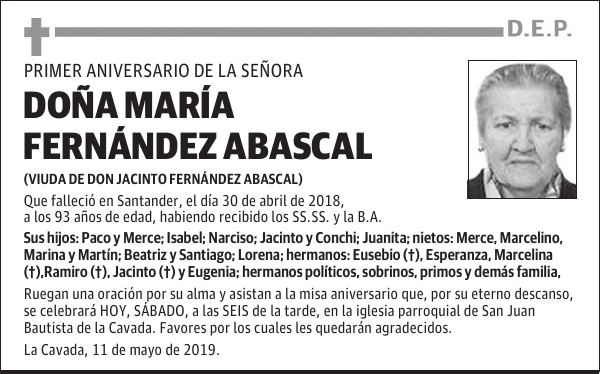 DOÑA MARÍA FERNÁNDEZ ABASCAL