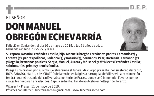 DON MANUEL OBREGÓN ECHEVARRÍA