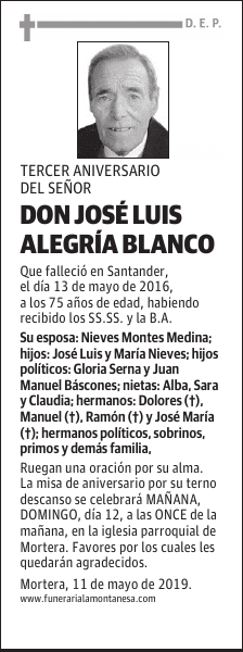 DON JOSÉ LUIS ALEGRÍA BLANCO